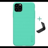 NILLKIN SUPER FROSTED műanyag telefonvédő (gumírozott, érdes felület + asztali tartó) CYAN [Apple iPhone 11 Pro Max] (5996457904594)