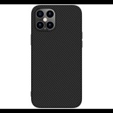 NILLKIN SYNTHETIC FIBER műanyag telefonvédő (környezetbarát, karbon minta) FEKETE [Apple iPhone 12 Pro Max] (5996591003917)