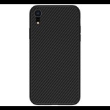 NILLKIN SYNTHETIC FIBER műanyag telefonvédő (környezetbarát, karbon minta) FEKETE [Apple iPhone XR 6.1] (5996457808809)