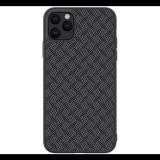 NILLKIN SYNTHETIC FIBER PLAID műanyag telefonvédő (gumírozott, környezetbarát, 3D, csíkos minta) FEKETE [Apple iPhone 11 Pro Max] (5996457904686)
