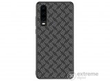 Nillkin SYNTHETIC FIBER PLAID műanyag tok Huawei P30 készülékhez, fekete, csíkos mintás