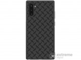 Nillkin Synthetic Fiber PLAID műanyag tok Samsung Galaxy Note 10 (SM-N970F) készülékhez, fekete, 3D csíkos mintás