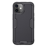Nillkin TACTICS Apple iPhone 12 mini szilikon telefonvédő (műanyag belső, közepesen ütésálló, rács minta) fekete