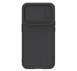 NILLKIN TEXTURED S műanyag telefonvédő (szilikon keret, 3D minta, kamera védelem, Magsafe rögzítésű) FEKETE Apple iPhone 14 Pro