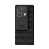 Nillkin Xiaomi Redmi Note 13 5G camshield műanyag telefonvédő (szilikon keret, ütésállóság, kameravédő, csíkos) fekete