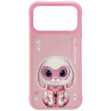 Nimmy Cool&Cute 2.0 nyúl tok iPhone 17 Pro Max készülékhez rózsaszínű