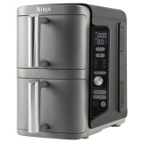 Ninja SL400EU olajsütő Dupla 9,5 L 2470 W Forrólevegős sütő Fekete, Szürke