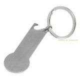 NO COIN rm. acél kulcstartós bevásárlóérme, üvegnyitó