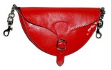 Női bőr váll-és övtáska (piros)