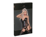 Noir - leopárd mintás, harisnyatartós felső (fekete)