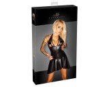 Noir - rakott ruha, átlátszó mellrésszel, nyakpánttal (fekete)