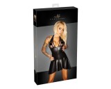 Noir - rakott ruha, átlátszó mellrésszel, nyakpánttal (fekete)