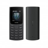 Nokia 105 (2024) 4G nyomógombos mobiltelefon, kártyafüggetlen, dual SIM, sötétszürke