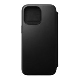 Nomad Modern Leather Folio iPhone 15 Pro Max flip tok, fekete