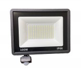 Noname 100W Ultra vékony 144 LED mozgásérzékelős reflektor fényvető hideg fehér SLIM Kültéri spotlámpa I...