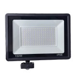 Noname 150W Ultra vékony 160 LED mozgásérzékelős reflektor fényvető hideg fehér SLIM Kültéri spotlámpa I...