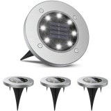 Noname 4db Vezeték nélküli Napelemes 8db LED lámpa kerti lámpa fényérzékelős - 8 Led Disk