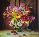 Noname 5 LEDes világító falikép virágcsokor 30x30cm 02544