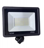 Noname 50W Ultra vékony 72 LED mozgásérzékelős reflektor fényvető hideg fehér SLIM Kültéri spotlámpa IP6...