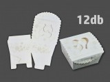 Noname Ajándékdoboz esküvői törtfehér 12db 8x4,5cm 633965