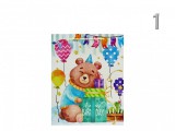 Noname Ajándéktasak Happy Birthday állatos közép 18x8x23cm 4féle 03045
