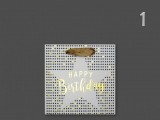 Noname Ajándéktasak Happy Birthday arany csillagos kicsi 15x6x15cm 4féle 02784