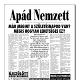 Noname Apád Nemzett - Tréfás Szülinapi újság