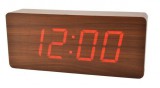 Noname BIG Design Fa Digitális ébresztő Led óra érintésérzékeny, hangvezérlés - Piros kijelzővel