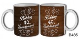 Noname Bögre B485 Fa mintás Boldog 40. Születésnapot - Szülinapos bögre