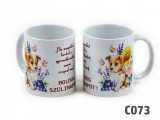 Noname Bögre Boldog Szülinapot kutyás levendulás 3dl C073 04394 - Szülinapos bögre
