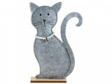Noname Cica dekoráció szürke 45cm 4129