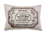 Noname Díszpárna Boldog Születésnapot Légy örök fiatal... barna 38x28cm 04583