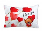 Noname Díszpárna Maci lufikkal I love You 38x26cm 04559