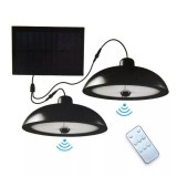 Noname Dupla Vezeték nélküli Napelemes LED Függőlámpa távirányítóval