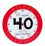 Noname Falióra kerek 40 Boldog születésnapot 28cm 02604 - Óra, falióra