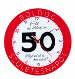 Noname Falióra kerek 50 Boldog születésnapot 28cm 02605 - Óra, falióra