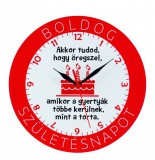 Noname Falióra kerek Boldog születésnapot tortás 28cm 02609 - Óra, falióra