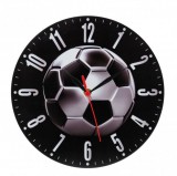 Noname Falióra kerek focis fekete 28cm 02577 - Óra, falióra