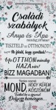 Noname Fatábla 85. Családi szabályok Anya és Apa 26x50cm - Falikép