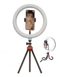 Noname Fehér körfény, körlámpa 26cm 1db Telefon tartóval távirányítóval, flexibilis állvánnyal, ring lig...