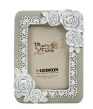 Noname Fényképtartó fehér rózsás 10x15cm-es képhez RX5146 - Fényképtartó