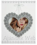 Noname Fényképtartó szíves fehér 12x9cm-es képhez 3455 - Fényképtartó