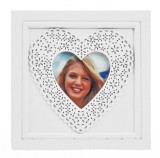 Noname Fényképtartó szíves fehér 9x9cm-es képhez 3460 - Fényképtartó