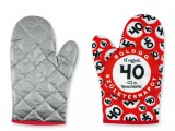 Noname Főzőkesztyű Boldog 40. Születésnapot 17x26cm 04036 - Tréfás Edényfogó kesztyű