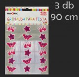 Noname Függő dekoráció koronás 3db 90cm 216859