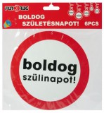 Noname Függő spirál boldog szülinapot 6db 18cm 602180