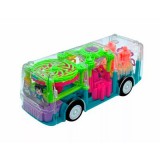 Noname Gear Light Bus Átlátszó világítós zenélős önműködő busz No.YJ388-55 - Gyerek játék