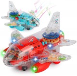 Noname Gear Plane Átlátszó világítós zenélős önműködő repülőgép No.HJ628 - Gyerek játék