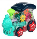 Noname Gear Train Átlátszó világítós zenélős önműködő mozdony No.0715 - Gyerek játék