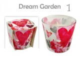 Noname Illatgyertya pohárban Flowers Hearts 9x8,5cm 2féle
